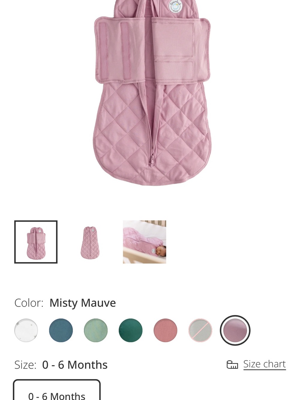 Misty Mauve Quilted Baby Sleep Sack - 0-6 Months